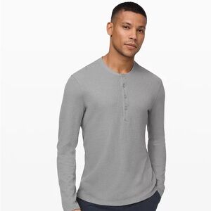 Lululemon Grey Waffle Henley XL NWOT